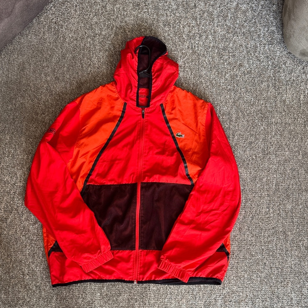 Lacoste Red and Orange Zip-Up Jacket